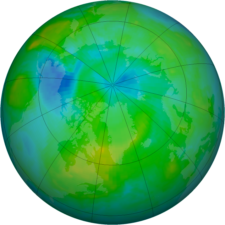 Arctic ozone map for 04 August 1997